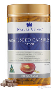 Nature Clinic Grapeseed - 12000mg - 380 Capsules